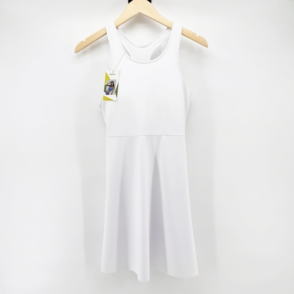 Halara White Racerback Cutout Active Dress XL Sleeveless Tennis Golf Beach NEW - Picture 11 of 13